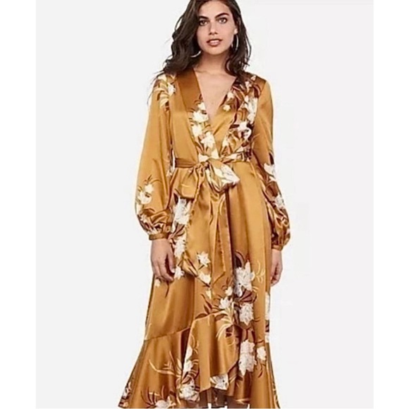 EXPRESS x Rocky Barnes Kimono Maxi Wrap Dress - Picture 12 of 16